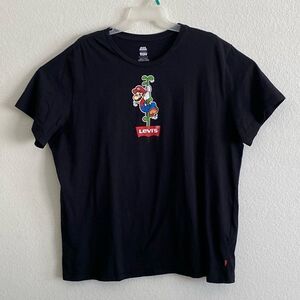 Nintendo x Levi’s Collaboration Super Mario Black T Shirt Size XXL